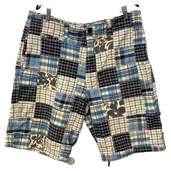American Eagle Outfitters Plaid Patchwork Shorts Men's 36 Longer Length Y2K Vtg - Picture 1 of 9